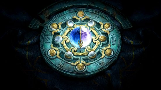 Diablo Immortal update - an ornate surface with inset gold and silver spheres