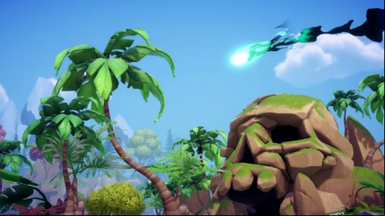 How to unlock Stitch in Dreamlight Valley: A spaceship hurtles over Skull Rock in Disney Dreamlight Valley