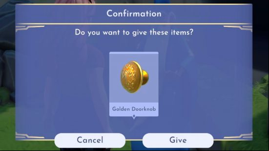 Draemlight Valley Mirabel quests: Give the Golden Doorknob to Merlin