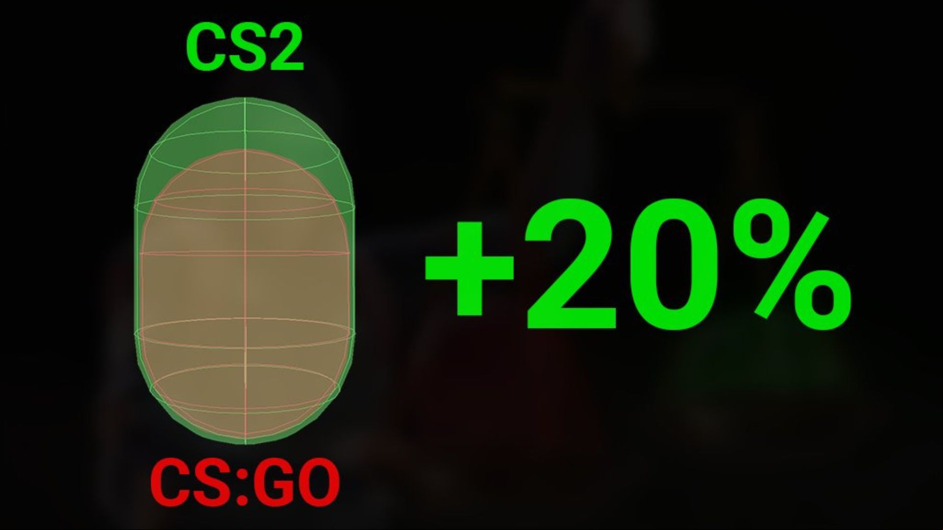 Counter-Strike 2 looks noob friendly - and that's great news: An image comparing the hitbox in Valve FPS games CSGO and CS2