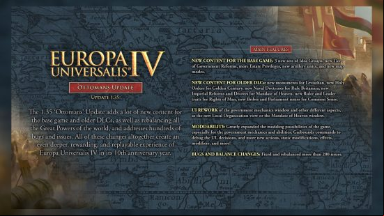 Europa Universalis patch 1.35 changes so much, you need a fresh start