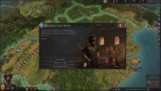 Crusader Kings 3 Wards and Wardens - an in-game event for a child's first words.