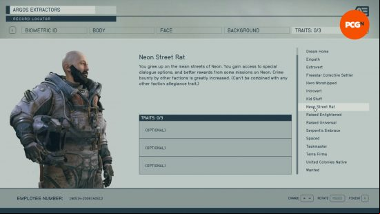 The Starfield traits include the Neon Street Rat, as explained during character creation here.