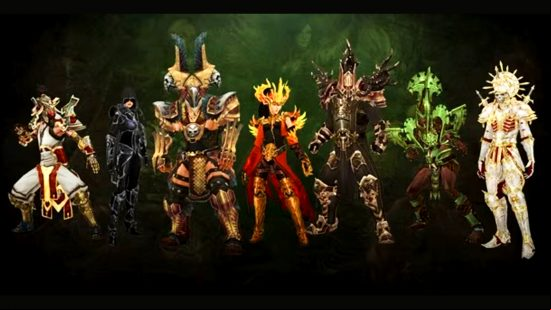 Diablo 3 Season 29 - The Haedrig's Gift set rewards for all seven classes.