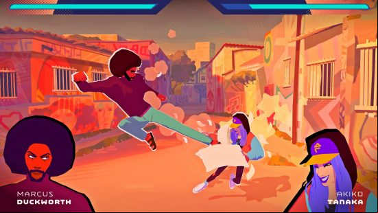 Marcus Duckworth and Akiko Tanaka go head-to-head in Pillow Champ, an  indie game from Frosty Pop.