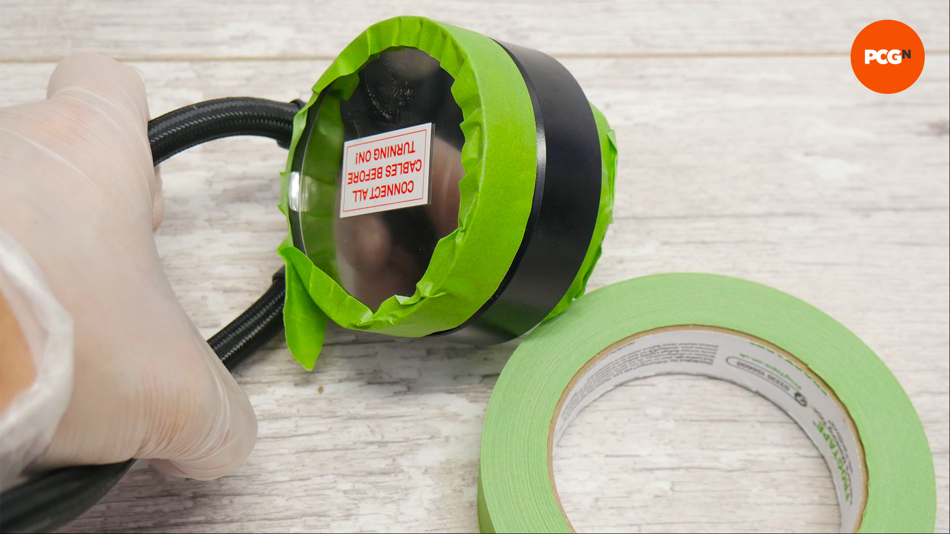 How to paint AIO cooler: Mask the pump and waterblock unit