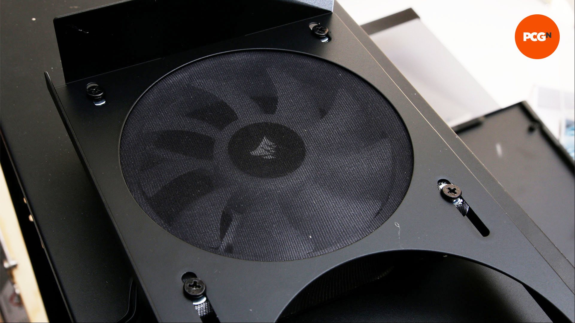 How to stop dust getting into your PC: Screw fan with custom pantyhose dust filter into your case