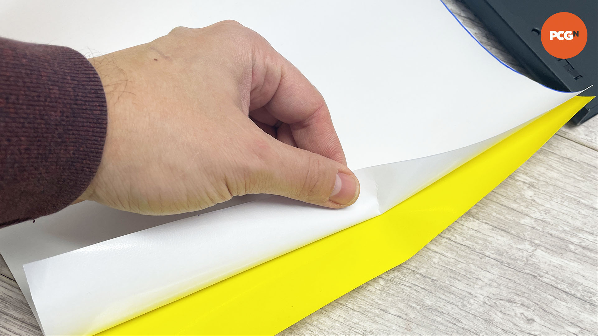 How to vinyl wrap your PC case: Peel off backing