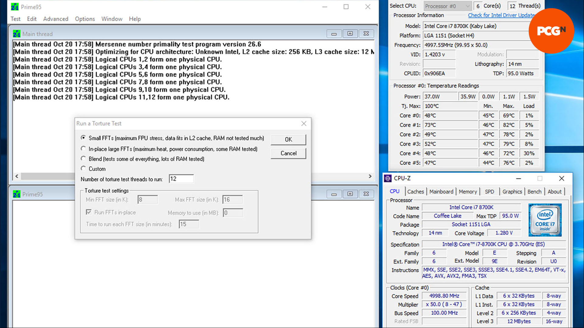 How to set fans and pumps to respond to coolant temp: Stress test your system with Prime 95