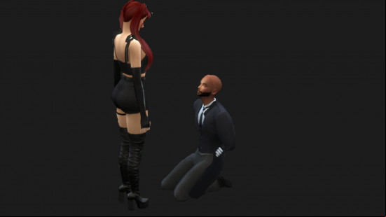 Best sex games: A image of a female Sim standing in front of a male Sim in the Sims 4 sex mod Flirty Fetishes.