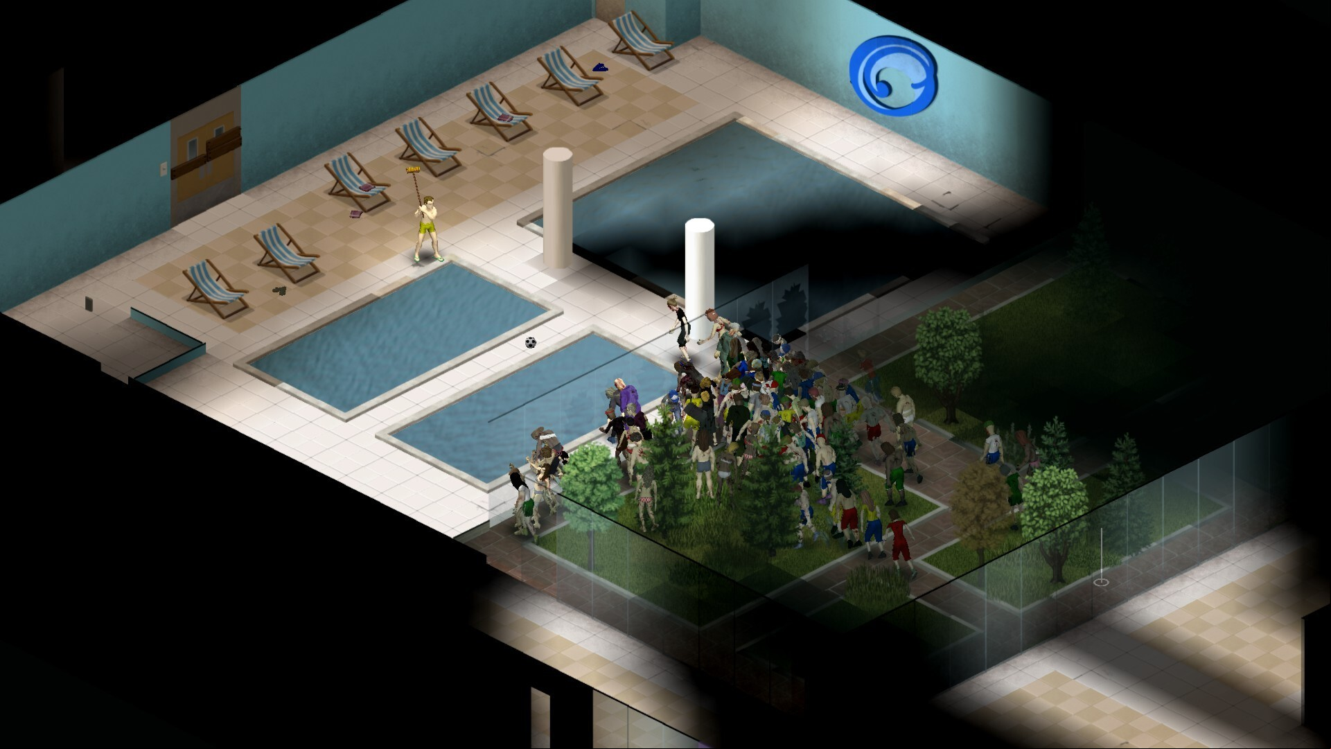 New Project Zomboid update for looted buildings: A man fighting zombies in survival game Project Zomboid