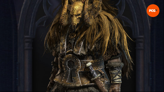 Elden Ring Nightreign skins: Raider wearing a ram-like helmet and a leather outfit