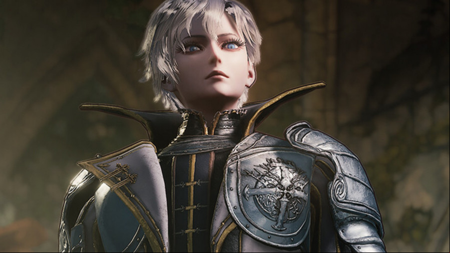 Bloodstained The Scarlet Engagment - a silver-haired figure in armor.